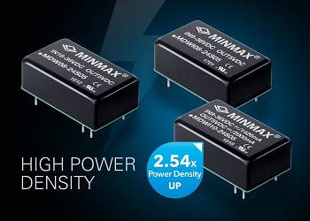 DC-DC converter modules offer power density up to 63.5W/in3 to give valuable space savings in 6W/8W/10W applications